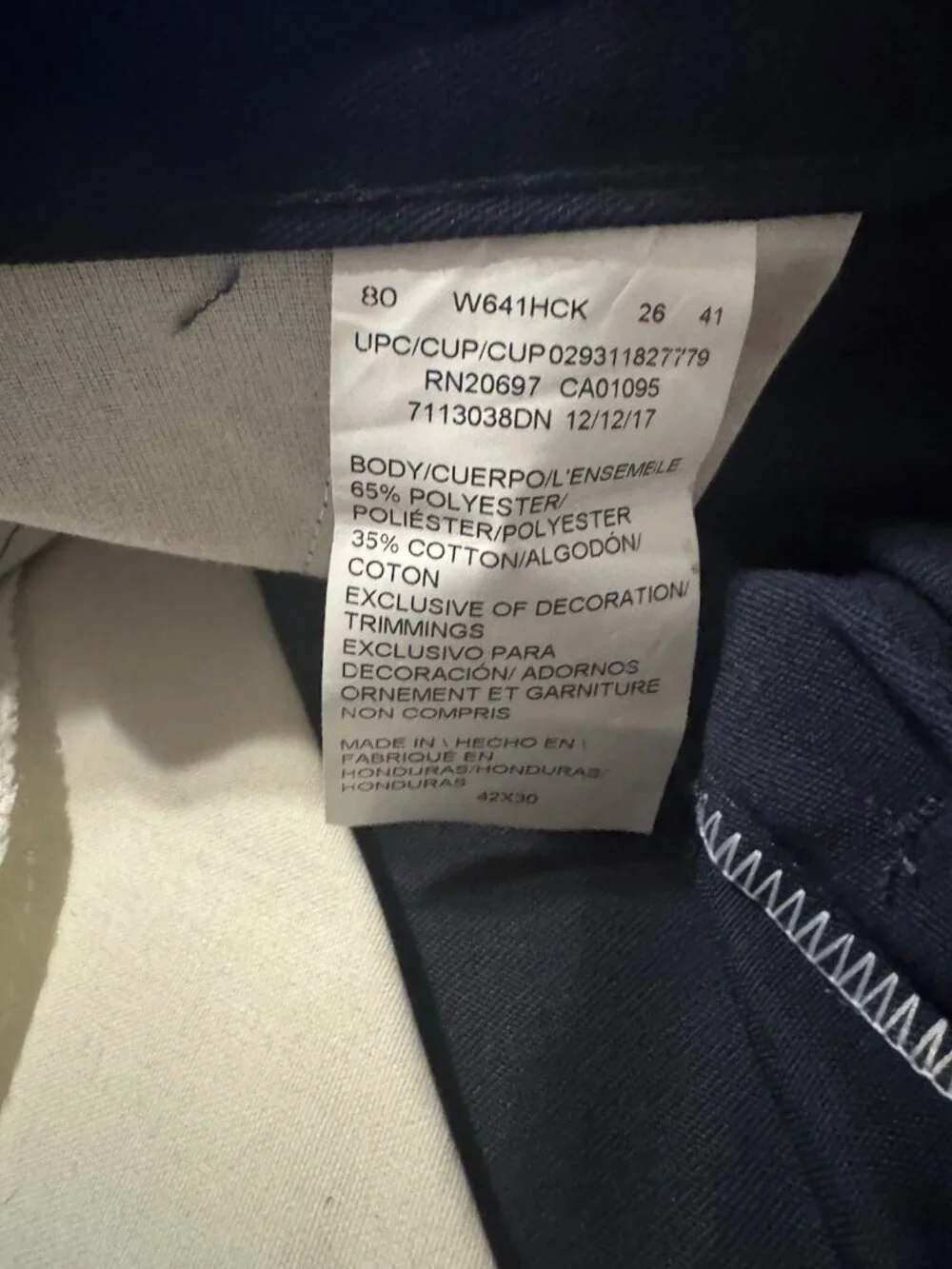 Dickies Men Cargo Pants Relaxed Fit Straight Leg Navy Size 42x30